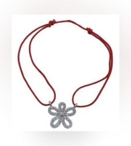 Bratara cu nod dublu din Argint 925 Floare cu pietre, 1.6 g