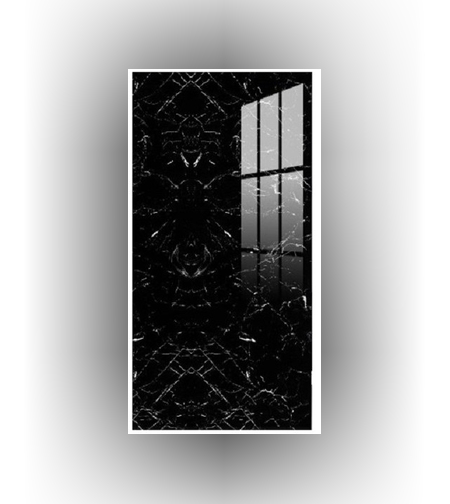 Set 10 Placi Tapet, Flippy, 60 x 30 cm, Grosime 1.5 mm, din PVC, Model Imitatie de Marmura, Suprafata acoperita 1.8 mp, Negru