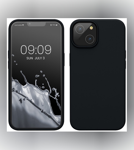 Husa pentru Apple iPhone 14 Plus Flippy, Liquid Silicone, cu Microfibra pe interior, Protectie Antisoc, Negru