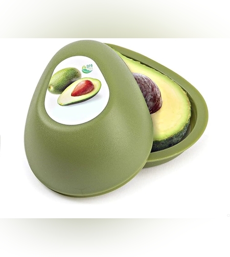 Cutie Alimentara, Flippy, Model Avocado, din Plastic, 12.5 x 12.5 x 5.4 cm, 500 ml, Verde Inchis