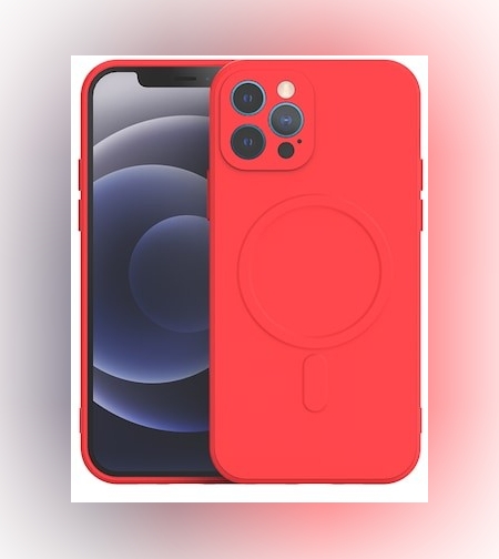 Husa protectie Flippy compatibila cu iPhone 12 Pro (6.1) , Liquid MagSafe, ring-shaped, magnetica, Rosu