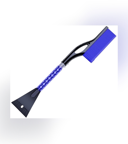 Perie de Zapada cu Racleta pentru Masina, Flippy, Multifunctionala, Demontabila, cu Maner Antiderapant, Aluminiu, Plastic, Fragmentarea Ghetii de pe Parbriz, Solutia pentru Iarna, pentru Dezghetare, 68x24x11.1 cm, Albastru