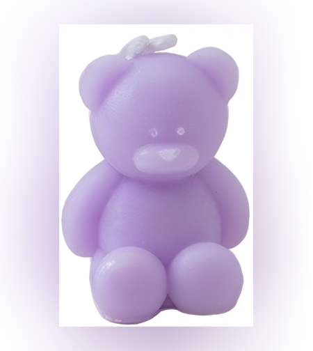 Lumanare Parfumata, Flippy, Model Ursulet, Mov, Aroma de Lavanda, 5.5x3.6x4 cm