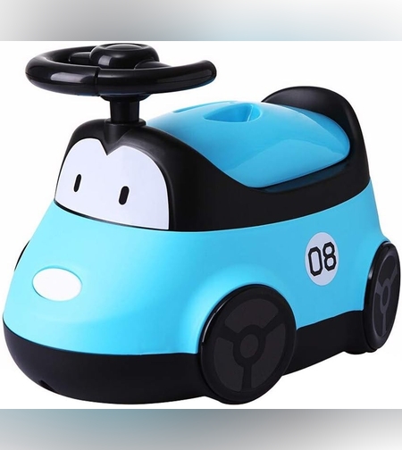 Olita pentru Copii, Flippy, +1an, Portabila, Design Masinuta cu Capac, Model Prietenos, Non-Toxic, Compartiment Detasabil, Usor de Curatat, Albastru