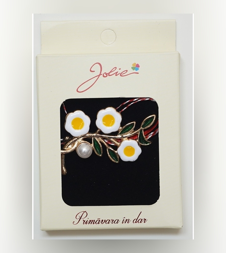 Martisor Brosa Medie, Multicolora, Dimensiune Brosa Aprox 5 cm, Material Metal, Model 18