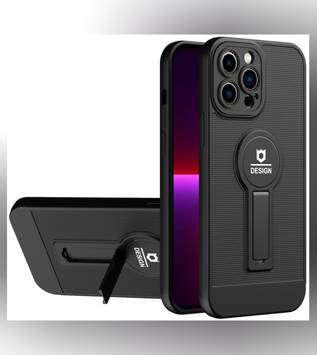 Husa Armor Design cu Stand pentru Apple iPhone 7/8G/SE2, Negru, Suport Auto Magnetic, Wireless Charge, Protectie Antisoc, Flippy