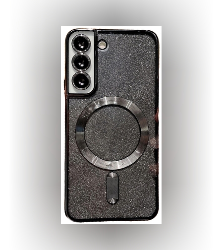 Husa de Protectie 2 in 1, Flippy, Husa pentru Samsung Galaxy S23 Ultra, Glitter Chrome Magsafe, din TPU, Magnetica, cu Protectie Lentila, Negru