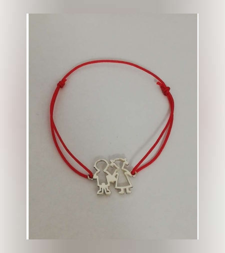 Bratara Snur Reglabil, Argint 925, Baiat si Fata, Jolie Silver, 0.6 g, 2 cm x 1 cm