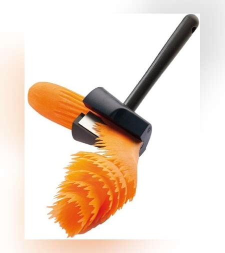 Accesoriu pentru Taiat in Forma de Spirala, Flippy, Multifunctional pentru Legume, Cutit pentru Spirale, 16x5.5 cm, Negru