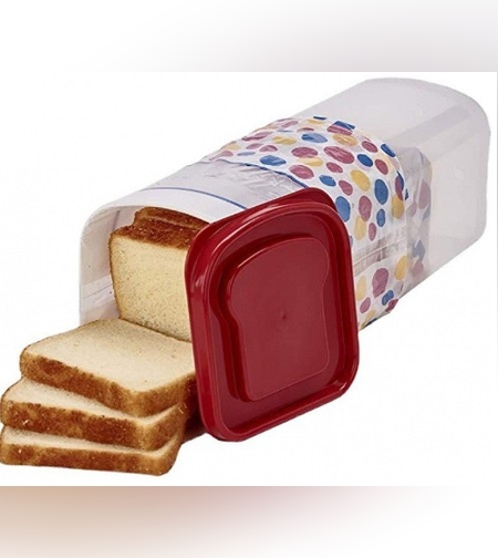 Cutie Depozitare Paine, Flippy, din Plastic, 34 x 13 cm, Pastreaza Prospetimea, Capac Rosu