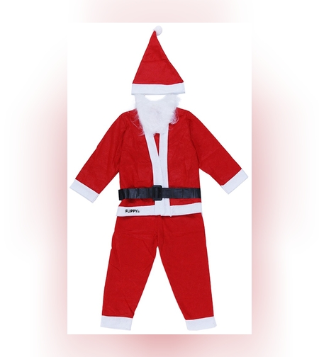 Costum Mos Craciun Flippy® Baiat, 1-3 ani, 5 piese, Polar