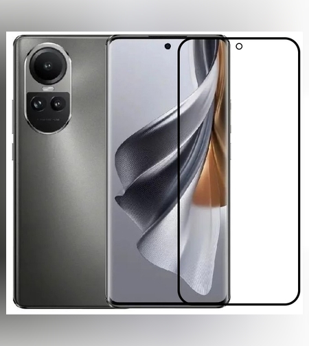 Folie Sticla Securizata, Flippy, Compatibila cu Oppo Reno 10, Full Glue, Margini Negre, Transparent