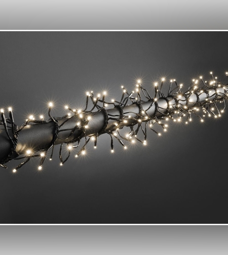 Instalatie Craciun Profesionala de Exterior IP65, 72 m, 720 Led-uri Mari ,Liniara, Alb cald, Interconectabila, Prelungitor 6.5 m inclus, Fir Negru, Flippy