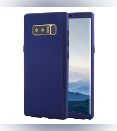 Husa Samsung Galaxy A7 2017 Full Cover 360 Albastru + Folie de protectie