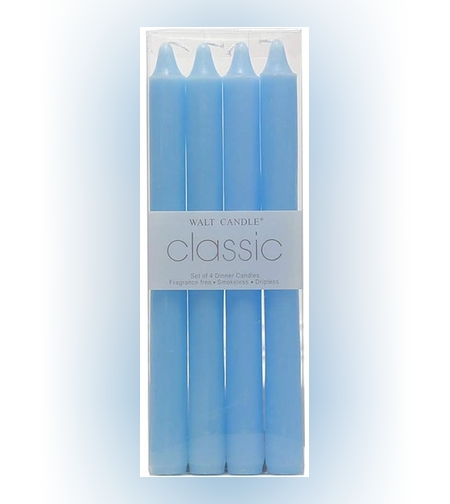 Set 4 Lumanari, Flippy, pentru Suport de Masa, Fara Miros si Fum, din Parafina, 2.2 x 25 cm, Albastru