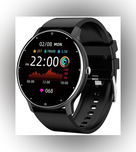 Ceas smartwatch si bratara fitness Flippy ZL02D, oxigen, ritm cardiac, pedometru, notificari, IP67, Compatibil cu Android/iOS, vibratii, multi sport, Negru