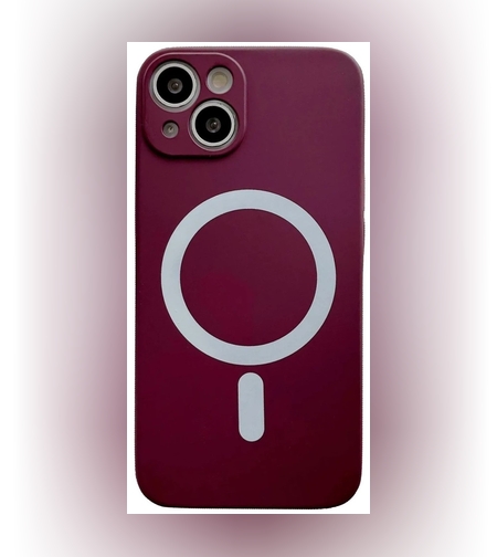 Husa MagSafe pentru Apple iPhone 12 Pro, Silicon, Protectie pentru camera, Magnetica, Incarcare Wireless,  Flippy, Visiniu