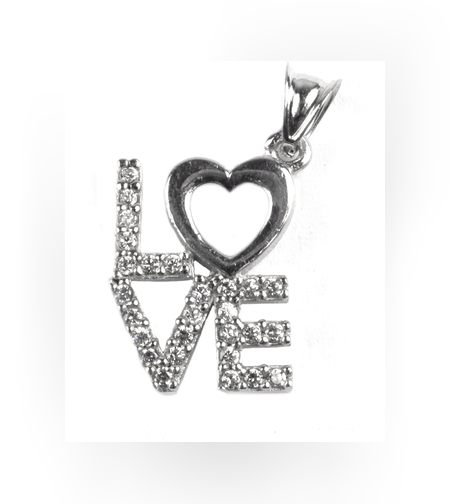 Pandantiv Love, Argint 925, 2 x 1 cm