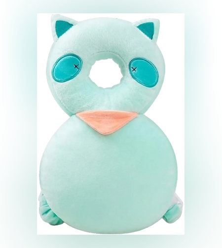 Perna tip Rucsac pentru Protectia Capului, Flippy, Tetiera tip Raton, pentru Bebelusi, 33x6x19 cm, 180 g, Turcoaz