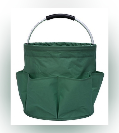 Geanta Cos pentru Scule de 17L, Flippy, Buzunare Exterioare, Cos de Picnic Portabil, Cos pentru Plaja, Cos pentru Curatenie, din Material Oxford 600 D, 28 x 28 x 28 cm, Verde