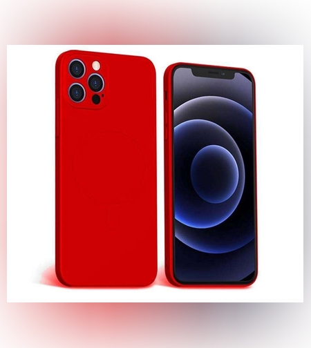 Husa protectie Flippy compatibila cu Apple iPhone 12 Mag Safe Silicone Rosu