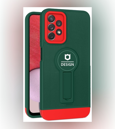 Husa Armor Design cu Stand pentru iPhone 13 Pro Max, Verde/Rosu, Suport Auto Magnetic, Wireless Charge, Protectie Antisoc, Flippy