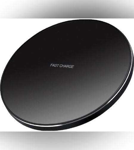 Incarcator Wireless Flippy, Fast Charge, 15W, Ultra Slim, compatibil cu iPhone, cablu inclus, Rotund, Negru