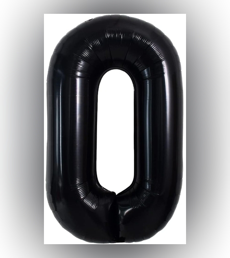 Balon Folie Metalizata Litera O, Flippy, 40 cm, Umflati cu Heliu sau Aer, Ambalaj Individual, Pai inclus, Negru