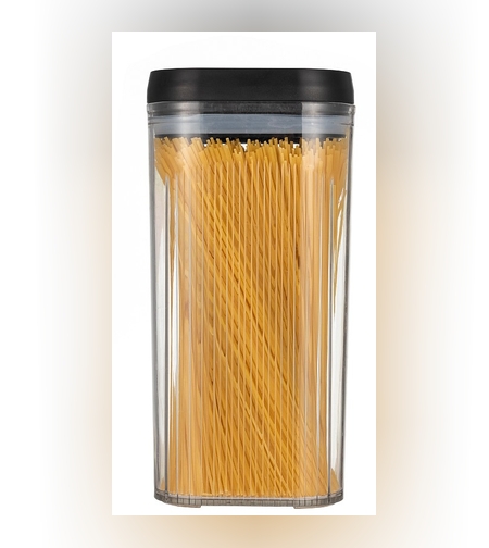 Cutie de Depozitare Alimente, Flippy, tip Container, 2.5L, Recipiente pentru Cereale in Bucatarie,  Transparente cu Capac Negru