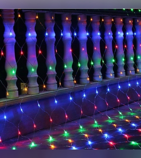 Instalatie de Craciun, Flippy®, Tip Plasa, 2 x 2 m, 160 LED-uri, Interconectabila, Multicolor