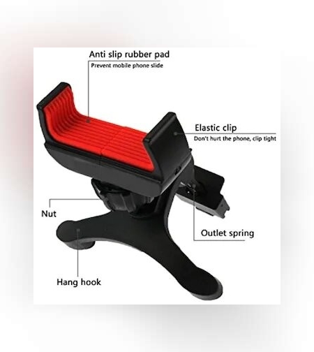 Suport auto pentru telefon BK017- Flippy, Negru