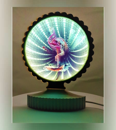 Decoratiune Luminoasa, Flippy, cu Cablu USB, Model Flamingo, Alb Rece, 17 cm