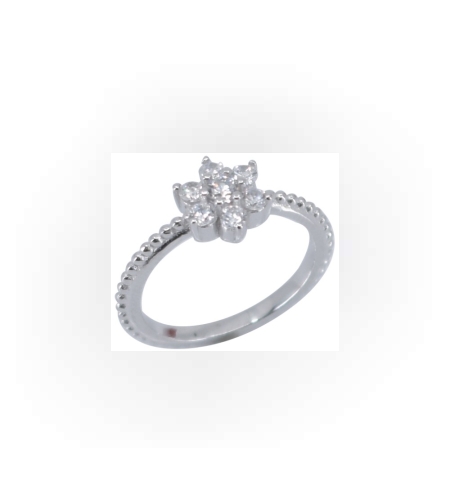 Inel Argint 925 Floare cu Zirconii, Marime 54