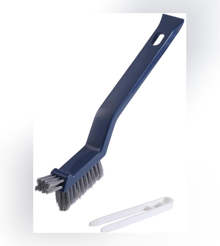 Perie 3in1 de Curatat Podele si Rosturi, Flippy, Lungime Maner 28 cm, Peri din PP, Otel si Plastic, Cleste pentru Scame si Par Inclus, Albastru