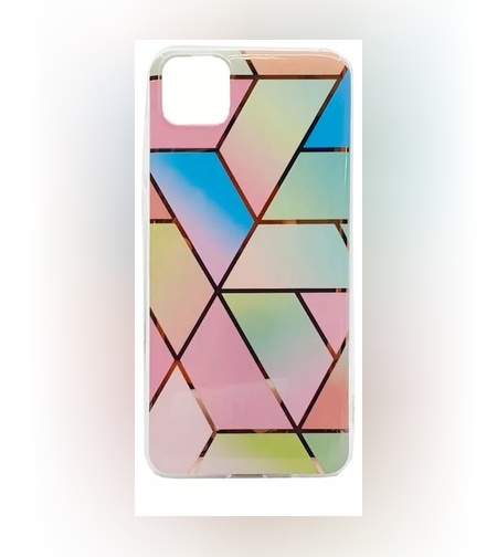Husa protectie pentru Samsung A21S Soft IMD TPU Marble Geometric Roz