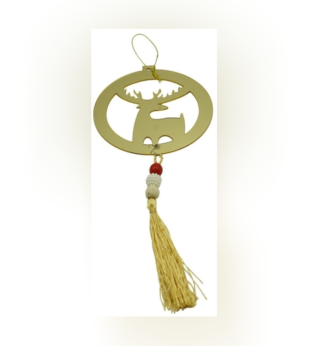 Ornament brad, Flippy, Ren, Auriu, Lucios, 8*25CM, Acril, Interior/ Exterior