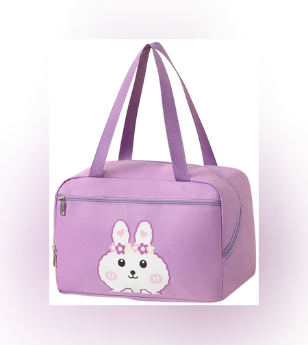 Geanta Termo-Izolanta, Flippy, Compartimente Telefon si Tacamuri, Multifunctionala, Impermeabila, 30x21x20 cm, Design Iepuras, Mov