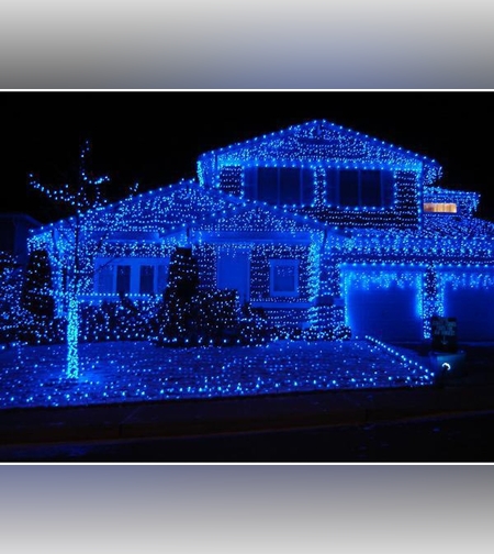 Instalatie de Craciun cu Baterii Tip Liniar, 2 jocuri de lumini, Fir transparent 1 m 10 LED -uri, Albastru