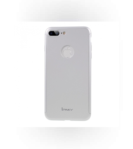 Husa Apple iPhone 7 Plus IPAKY Full Cover 360 Argintiu + Folie Cadou