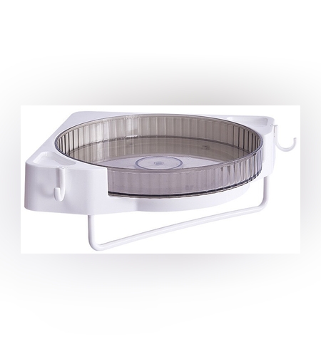 Suport Depozitare, Flippy, din Plastic, Rotativ 360 grade, Montare fara Perforatii, pentru Baie/Bucatarie, Gri