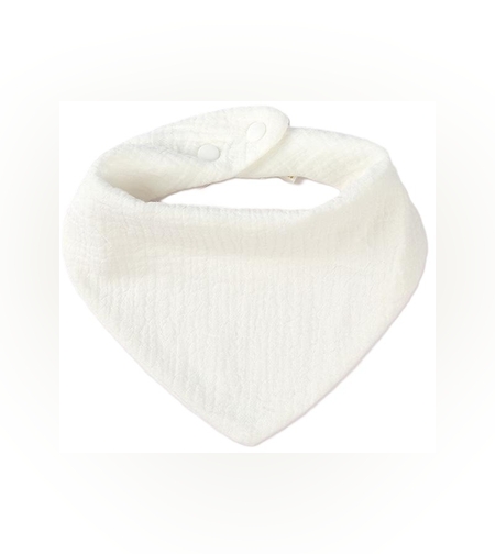 Baveta Triunghiulara, Flippy, din Bumbac, pentru Copii 0-12 Luni, 33x32 cm, Rezistenta la Apa, Alb