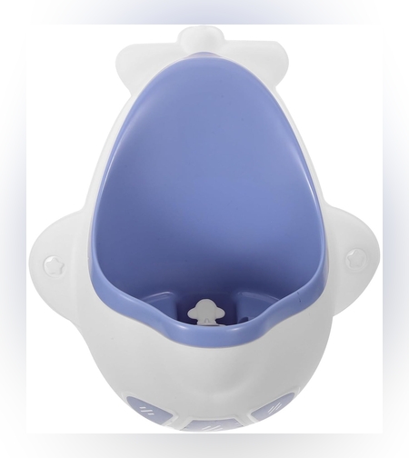 Pisoar pentru Baieti, Flippy, 0-8 Ani, in Forma de Avion, Perie Inclusa, Montare pe Perete, Carlig Autoadeziv Inclus, 29 x 33.5 cm, Alb/Albastru
