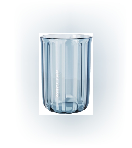 Cana de Apa pentru Clatit, Flippy, pentru Periuta de Dinti, 200 ml, 10.4 x 7.3 cm, Albastru Transparent