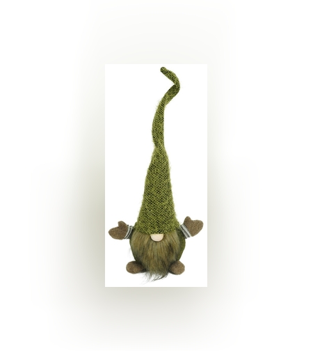 Ornament de Craciun spiridus, Flippy, verde/maro, textil, 56 cm