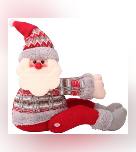 Clema pentru Perdea si Draperii, Flippy, Model Mos Craciun, din Panza, Prindere din Velcro, 46 x 14 cm, Multicolor