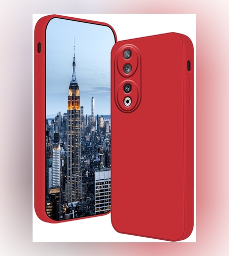 Husa de Protectie, Flippy, pentru Honor 90, Liquid Silicone, cu Microfibra pe Interior, Protectie Antisoc, Compatibil Incarcare Wireless, Rosu