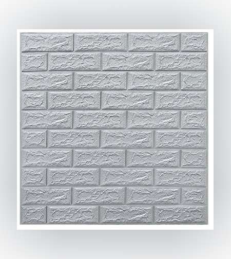 Set 10 Stickere de Perete, Flippy, Autoadezive, 70 x 77 cm, 3.5 mm Grosime, Suprafata Acoperita 5.3 mp, din PVC, Model Caramida, Gri