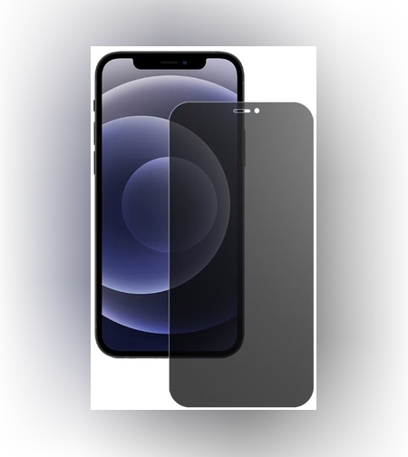 Folie de Protectie, Flippy, pentru iPhone 15 Plus, Matte Ceramic Privacy, 9H, Confidentialitate 30°, Anti-Soc, Negru Transparent