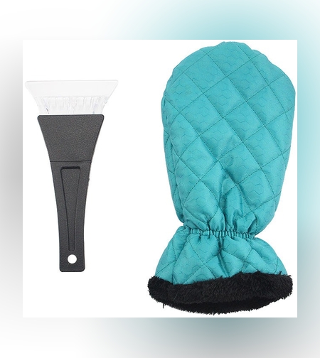 Set Manusa si Racleta pentru Zapada, Flippy, Impermeabila, Izolatie de Bumbac, 31 x 15 cm, Verde