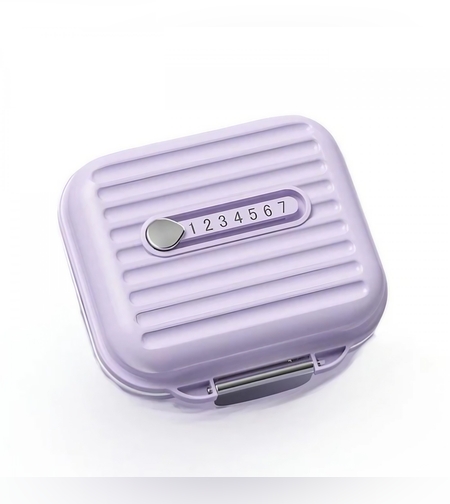 Cutie Medicamente, Flippy, Mov, 7 Compartimente, Portabila si Compacta, 7.8x7.2x3.5 cm, Ideala pentru Uzul Cotidian